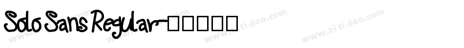 Solo Sans Regular字体转换